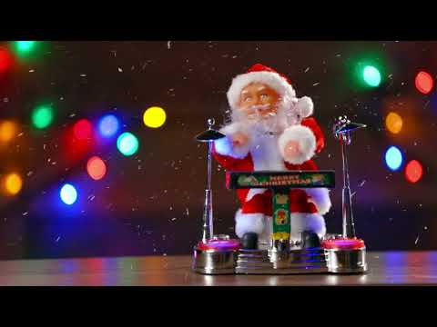 Mos Craciun cu lumini, canta si danseaza in ritmul muzicii