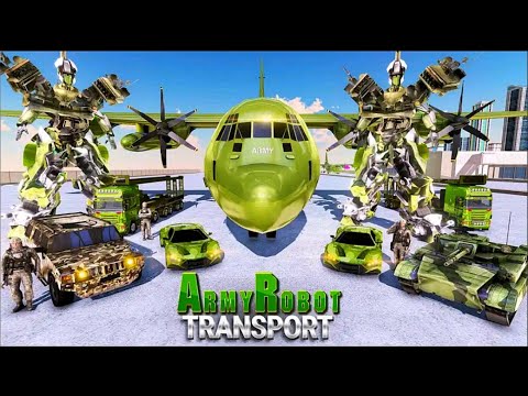 US Army Tank Robot Transform Cargo Plane Transport - Android Gameplay FHD