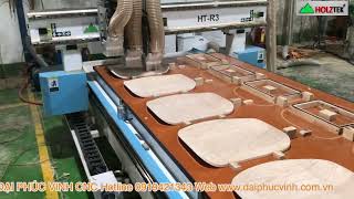 MÁY CNC ROUTER NESTING 3 ĐẦU Bàn Hút Chân Không HOLZTEK Phay khoan đa năng
