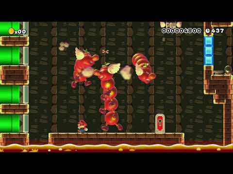 4-MINIBOSS:Vs Monty Boss by Myuu - Super Mario Maker - No Commentary 1bk