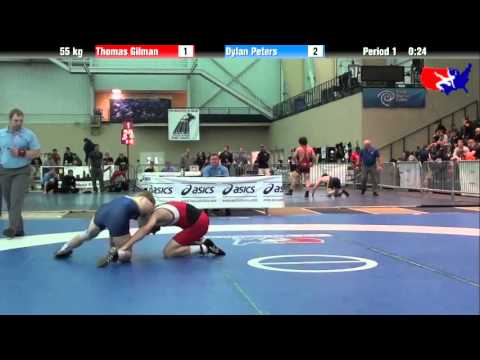 Thomas Gilman vs. Dylan Peters at 2013 ASICS University Nationals - FS