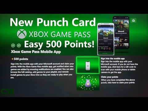 Xbox Game Pass Mobile App Punch Card - 500 Microsoft Rewards Points in a Few Minutes!