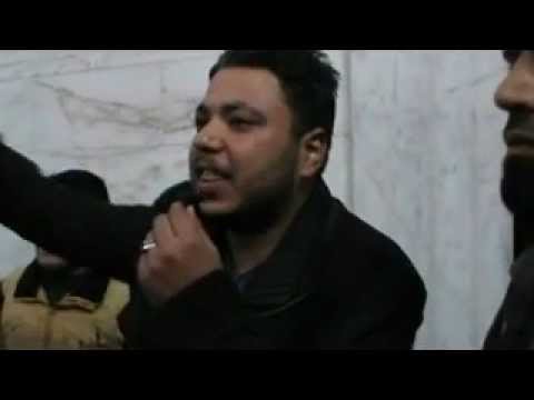 كلمة خالد أبو صلاح في جنازة أخيه في حي بابا عمرو في مدينة حمص