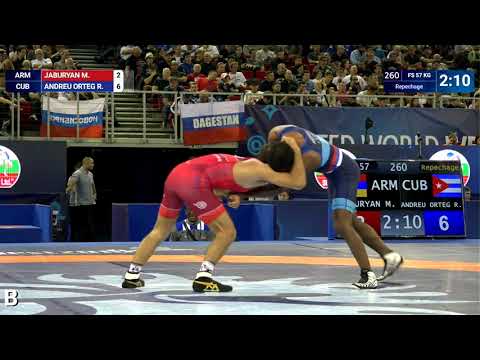 Repechage FS - 57 kg: M. JABURYAN (ARM) v. R. ANDREU ORTEG (CUB)