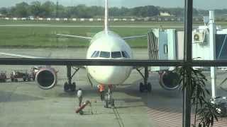 preview picture of video 'Aruna & Hari Sharma at LBS Airport Varanasi for Delhi Flight AI 433 just arrived, mar 12, 2014'