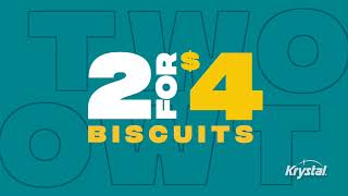Krystal Burger 2 For $4 Biscuits