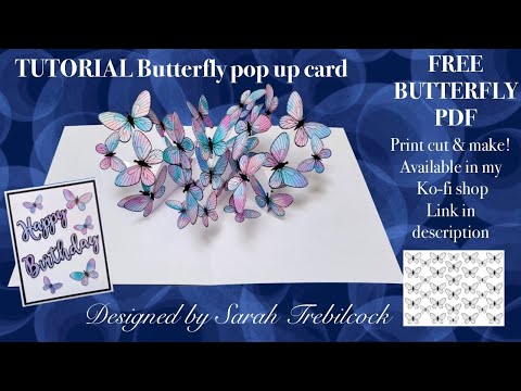 🦋Tutorial How to make 3D pop up floating Butterfly card 🆓️ PDF Cardmaking idea Inspiration Technique