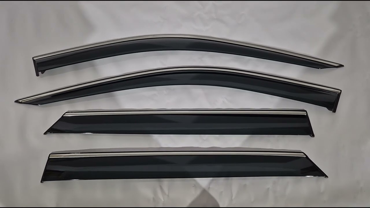 Dodge Durango 2010- рр. Вітровики з хромованим молдингом Niken Luxury (4 шт) Video 1