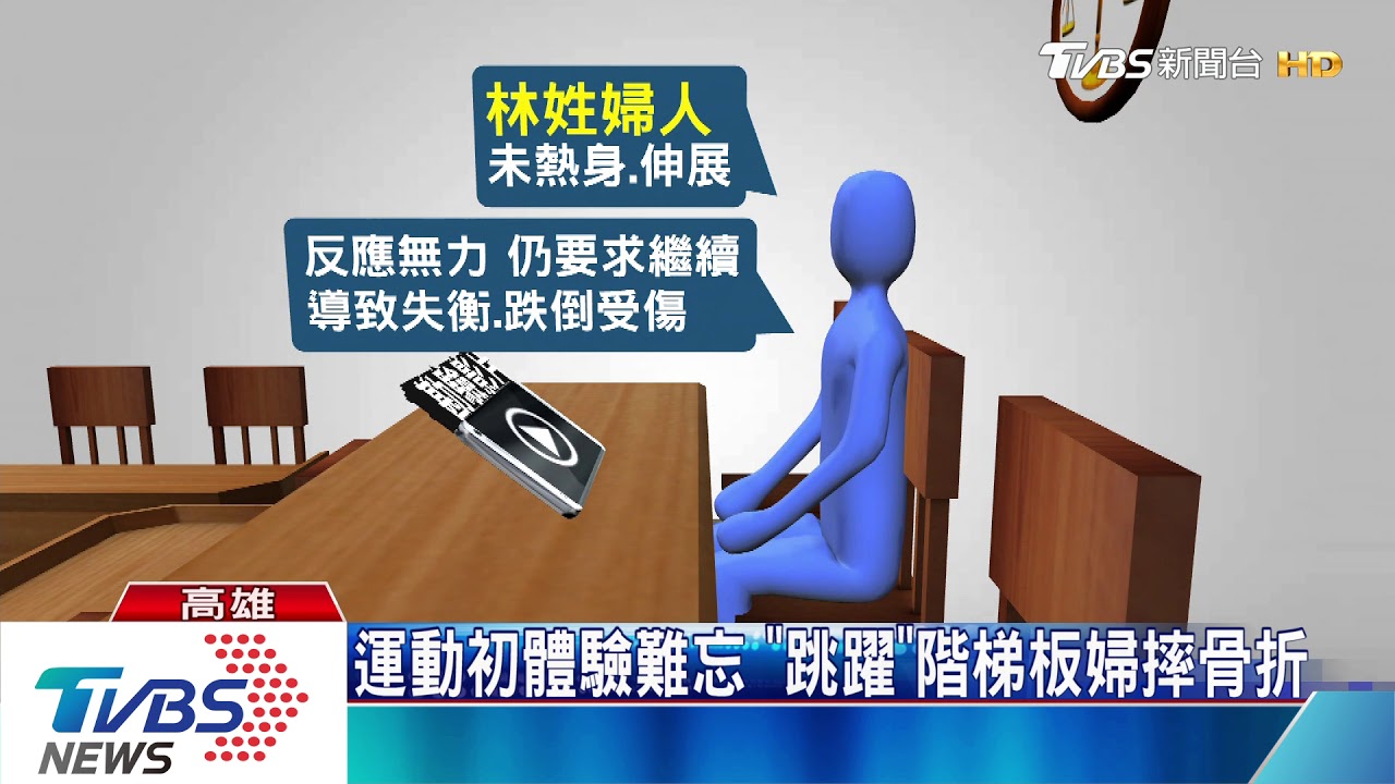 運動初體驗難忘 「跳躍」階梯板婦摔骨折