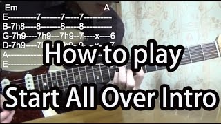 How to play Start All Over Intro-Kula Shaker Guitar Tutorial with tabs