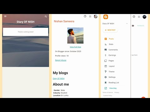 Blog එකක් හදලා Profile එක Edit කරන ආකාරය | how to create a blog in blogger in Sinhala 2025 