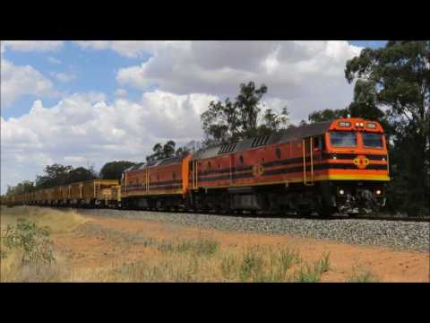 2214+CLP16 lead empty ballast train #8M34 near Bogan Gate, NSW