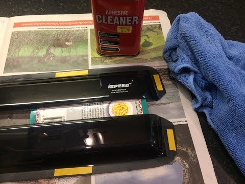 Removing the iSpeed logo from wind deflectors using Evostik Adhesive cleaner