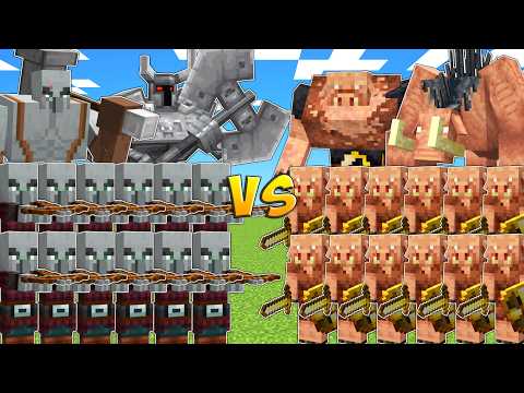 PILLAGER vs PIGLIN ARMY