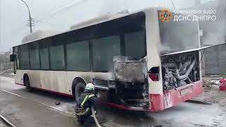 м. Кам’янське: вогнеборці ліквідували займання маршрутного автобусу