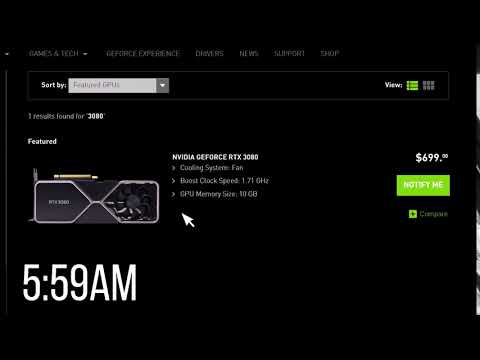 RTX 3080 OUT OF STOCK in the first minute
