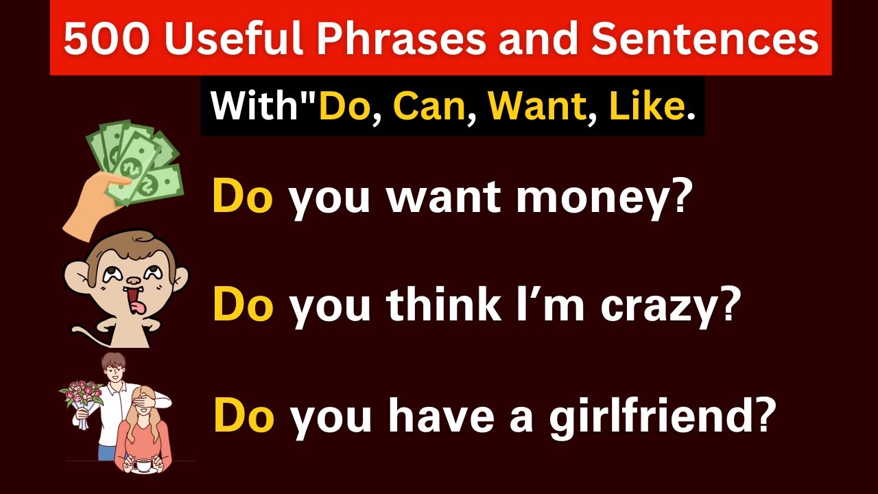 👉500 Sentences in English With (Do-Does-Can-Want) Daily Useful Phrases To Improve English Speaking