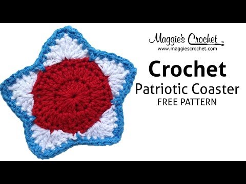 Patriotic Coaster Free Crochet Pattern - Right Handed