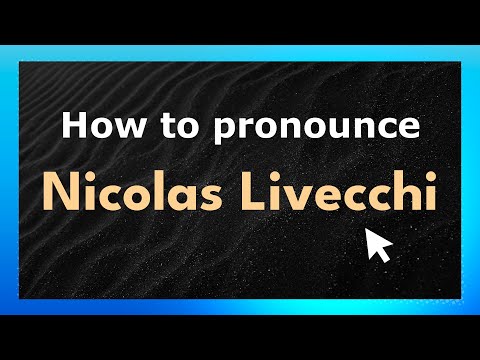 Learn How to Pronounce Nicolas Livecchi (US/American Pronunciation)