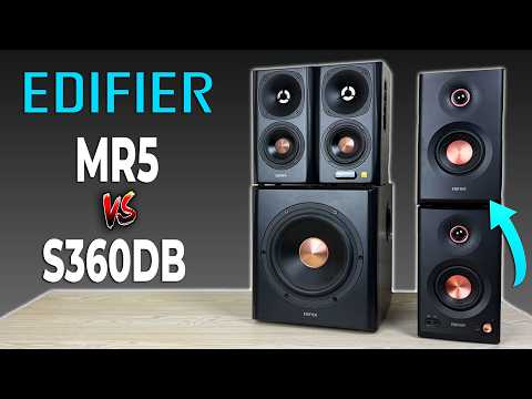 No Subwoofer Needed! Edifier MR5 (3 Way Speaker) vs S360DB