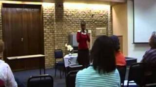 Lelemba speaking at the South African Association of Women Graduates Workshop