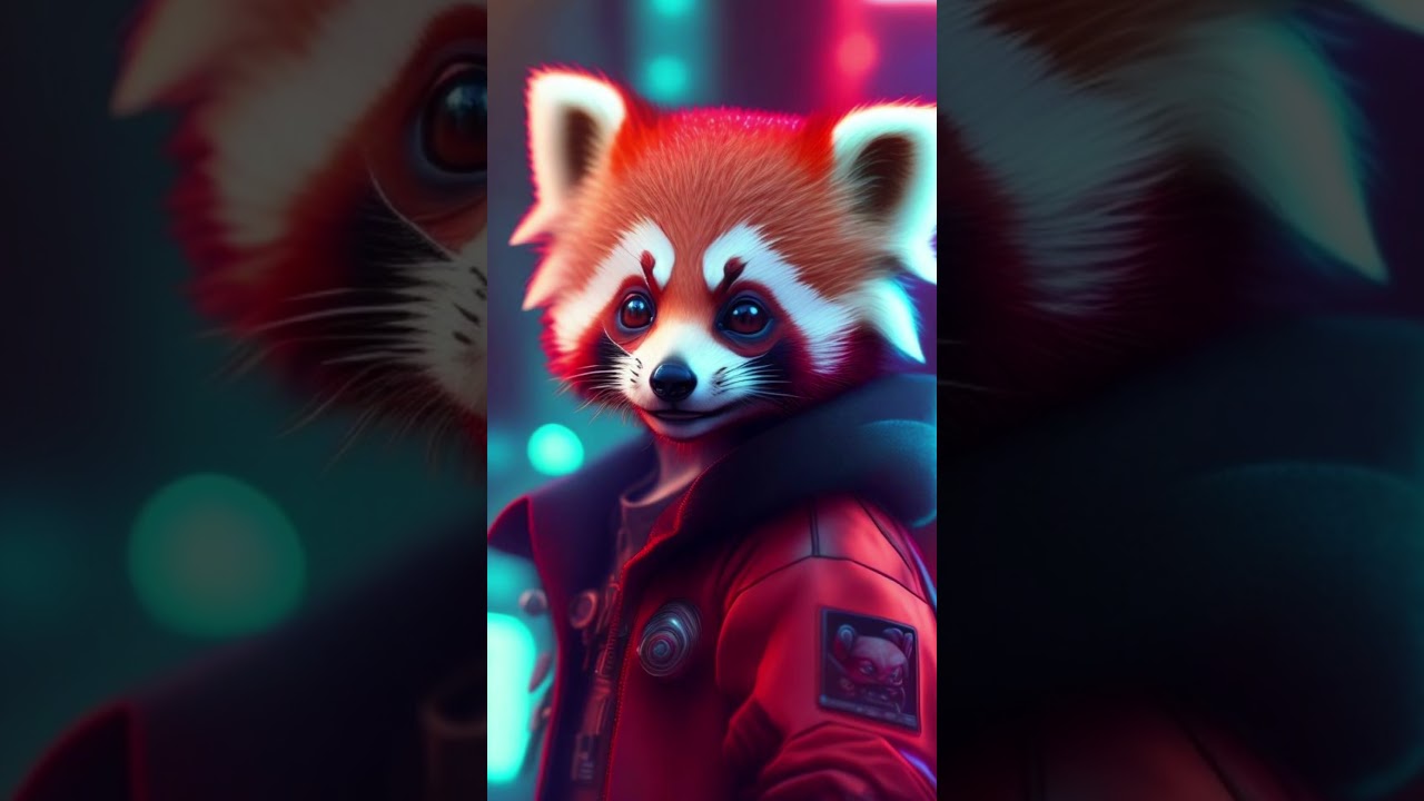 RED PANDA CUTE VERSION #artwork #art #illustration #top #redpanda #cute #futuristic #shorts