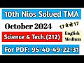 Nios Class 10 Science Tma Solved 2023 24 Science Technology 212 Solved Tma 2023 Nios October 2024