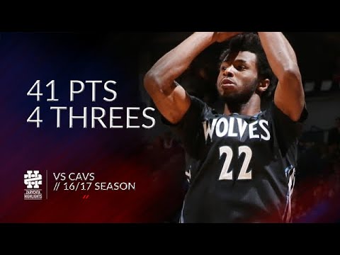 Andrew Wiggins 41 pts 4 threes vs Cavs 16/17 season