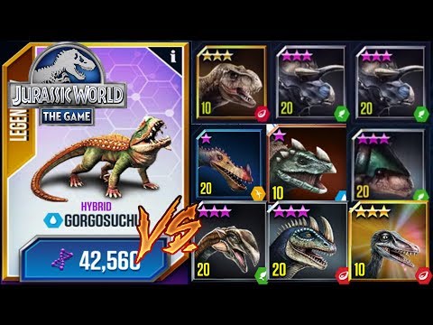One Gorgosuchus  VS Nine Dinos - Jurassic World The Game