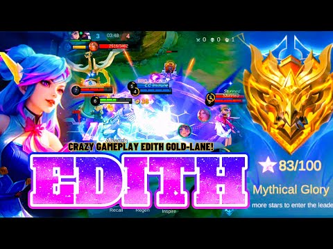 Edith Gold lane so crazy damage | Gameplay Edith Mythical Glory 80 Star +