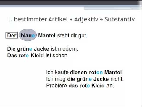 Germana pentru incepatori. Lectia 21. Grammatik. Deklination der Adjektive