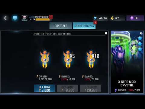 Opening a premium bot crystal