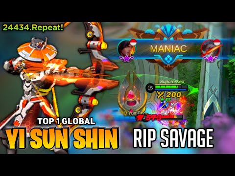 Rip SAVAGE! Yi Sun Shin Ultra Carry Mode [Top 1 Global Yi Sun Shin] by 24434.Repeat! - Mobile Legend