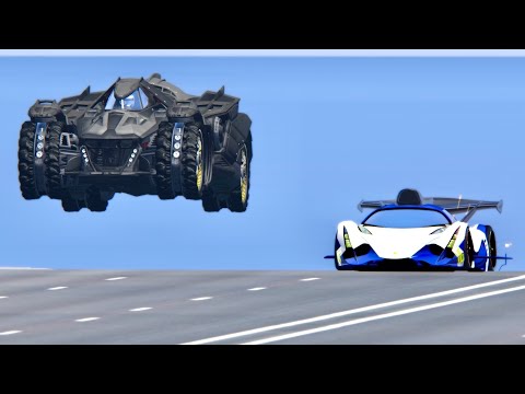 Devel Sixteen GTR vs Batmobile - Drag Race 20 KM