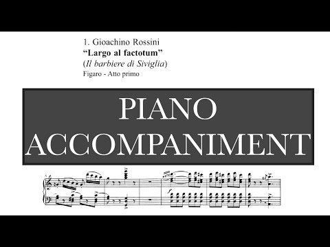 Figaro - Largo al factotum - Barber of Seville (G. Rossini) - C Major Piano Accompaniment