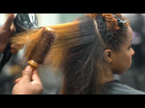 Natural Hair | Silk Press with Body Curls