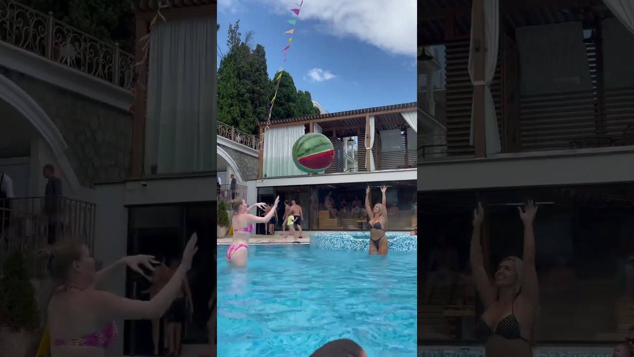 Girls Playing In The  Pool #pamellachka