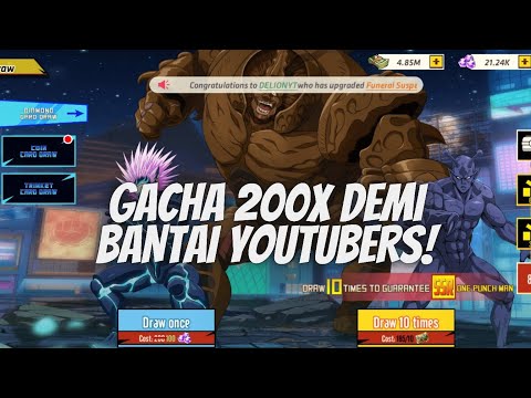 GACHA 200X DEMI PERANG YOUTUBER !! - OPM ONE HIT ONE KILL