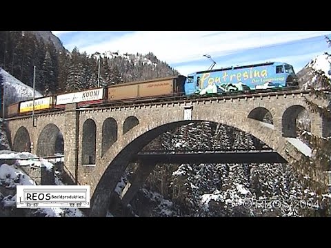 2004-02 [SDw] 4/4 Classic Albula with fresh snow, some sun: 14 trains at Landwasser, Solis, Surava