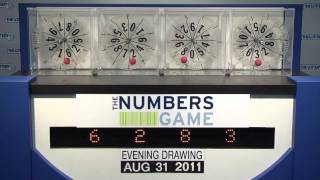 Evening Numbers Game Drawing August 31, 2011