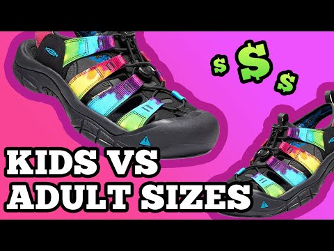 KEEN Adult vs Kid Shoe Size Comparison