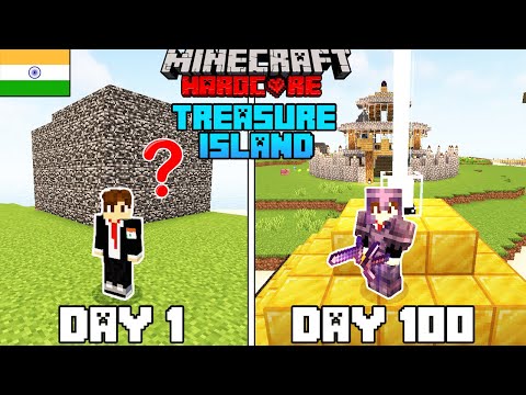 I Survived 100 Days on Treasure Island in Minecraft(hindi)