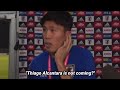 Tomiyasu's reaction when He found out Thiago Alcantara was not called up for world cup