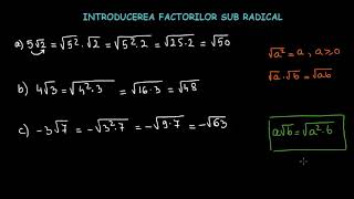 Introducerea factorilor sub radical