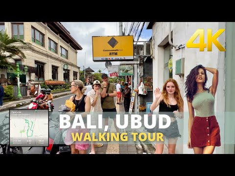 🇮🇩 4K Virtual Walking Tour through Culture Center of UBUD BALI INDONESIA - City Walks