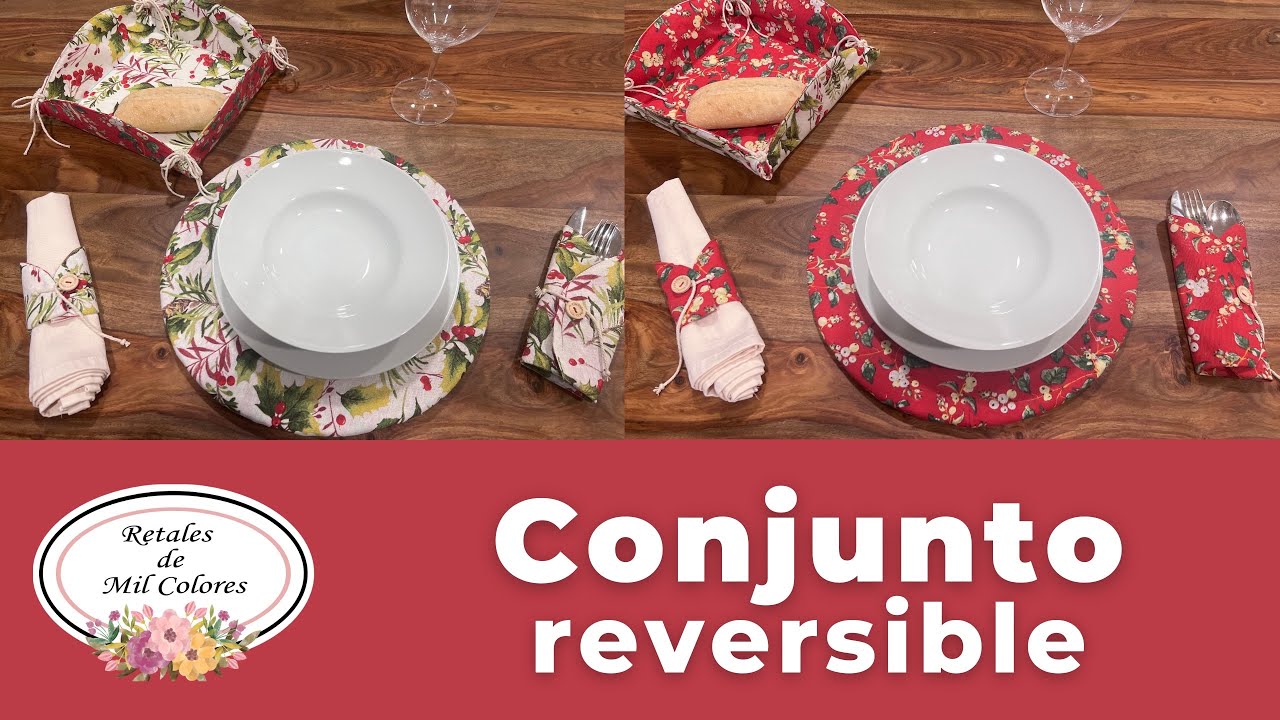No te imaginas cómo hacer este conjunto reversible para tu mesa 141
