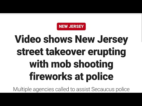 🔥 New Jersey Street Takeover Turns CHAOTIC | Mob Launches Fireworks at Police 🚨
