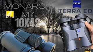Nikon Monarch M7 10x42 Vs. Zeiss TERRA ED 10X42 high-quality Binoculars