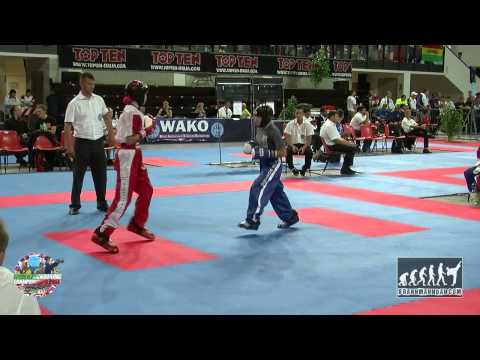 Veronika Neudachina RUS v Rudova Arina RUS Junior WAKO World Championships 2014