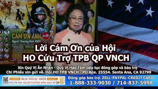 Lời Cám Ơn Hội HO TPB VNCH